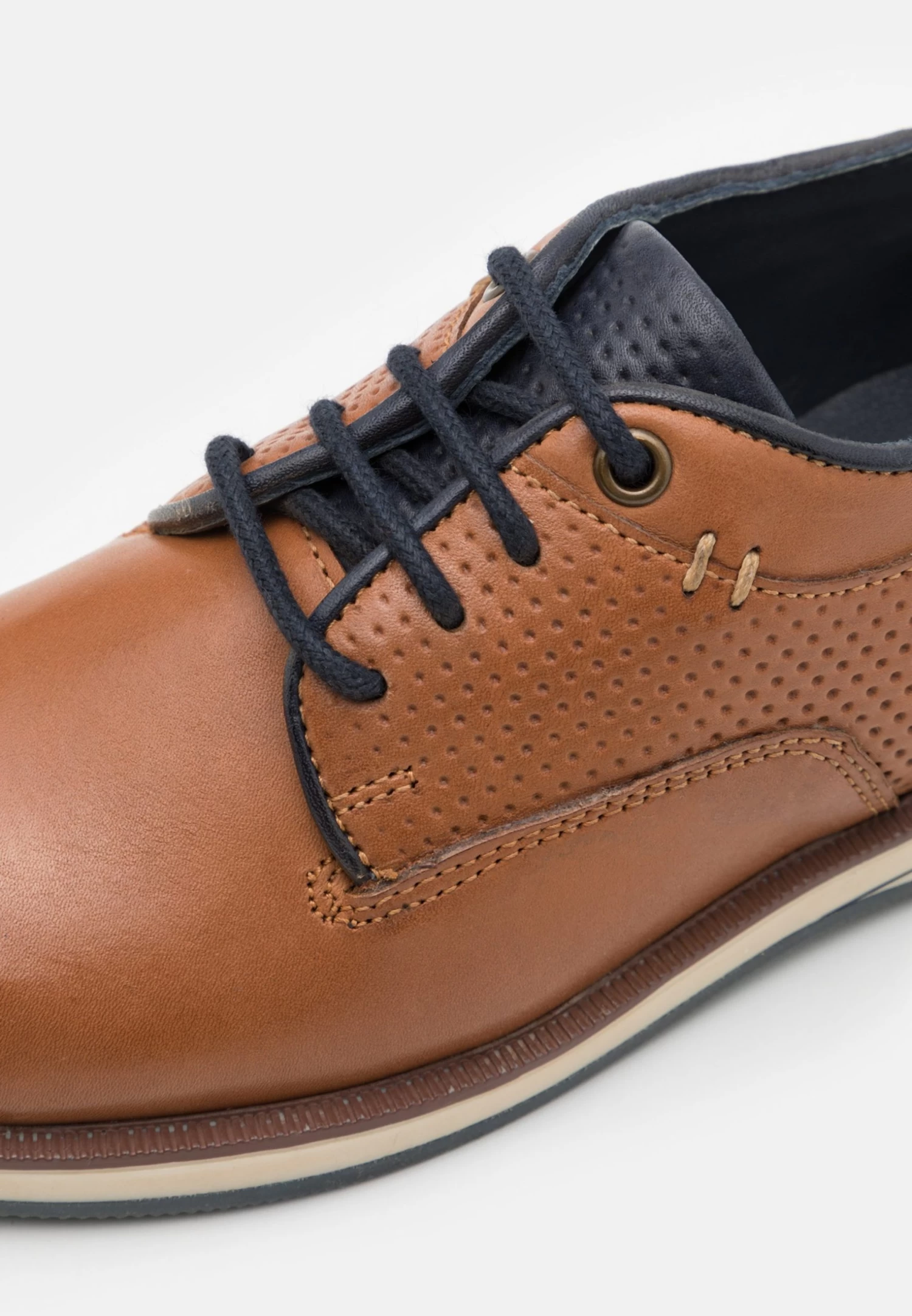 Friboo Leather - Sportieve Veterschoenen - Cognac 8 Friboo Leather - Sportieve Veterschoenen - Cognac - Afbeelding 6