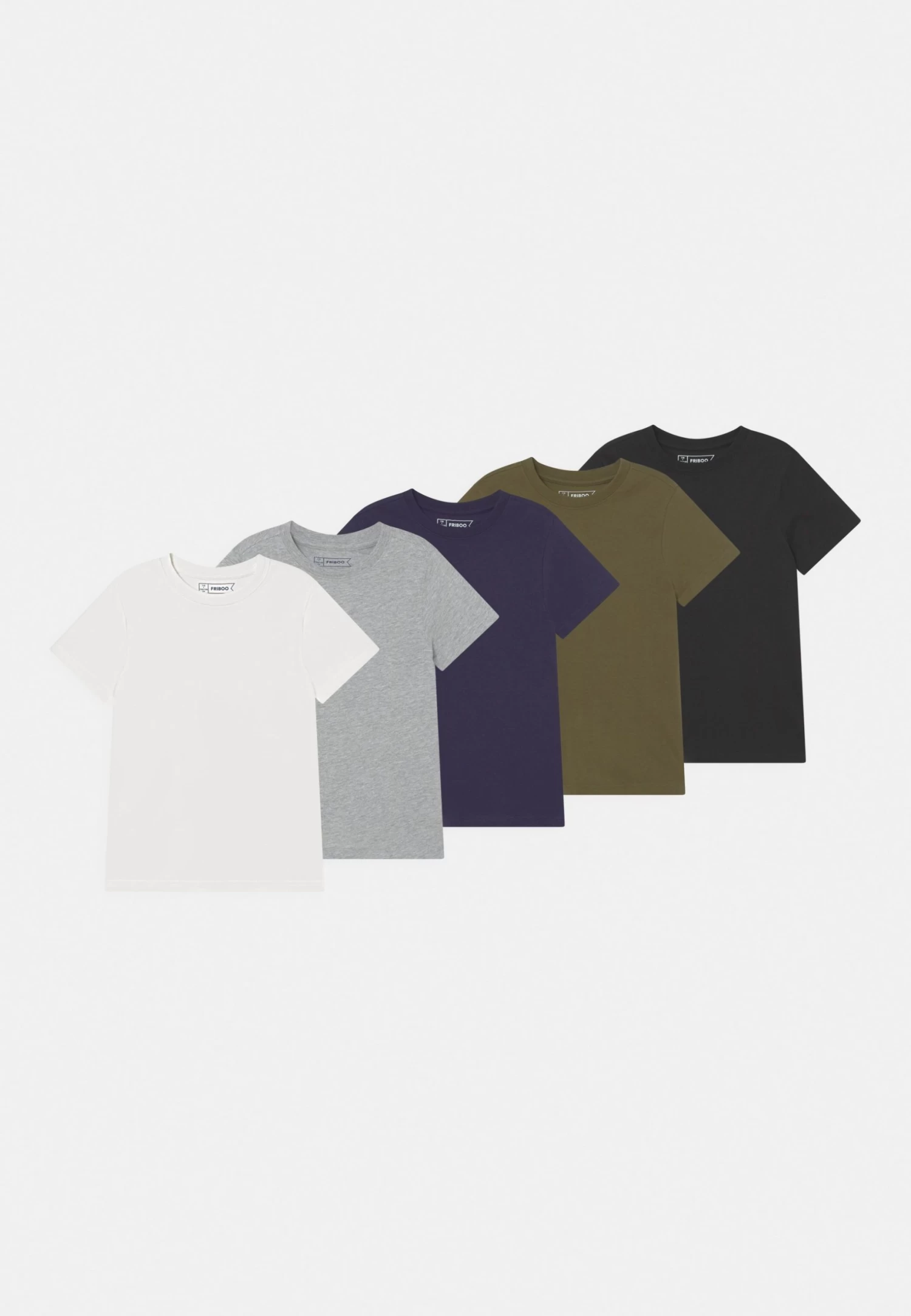 Friboo Tee 5 Pack Unisex - T-Shirt Basic - Multi Coloured 3 Friboo Tee 5 Pack Unisex - T-Shirt Basic - Multi Coloured